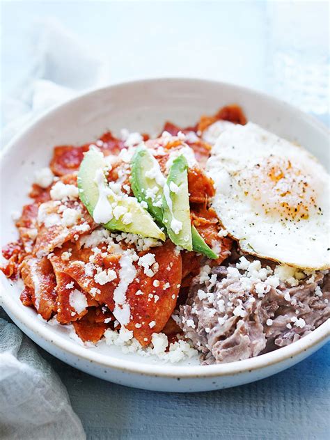 Authentic Chilaquiles Rojos .